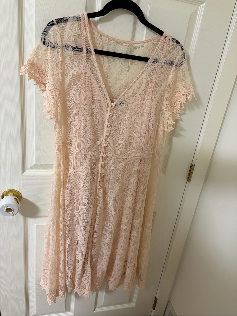 torrid Blush Lace Button-Front Chemise